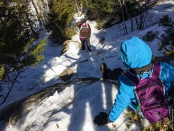 Steep and icy trail to Parkman Mountain