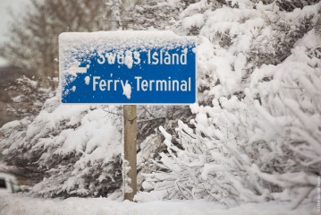 Swans Island ferry sign in Bass Harbor